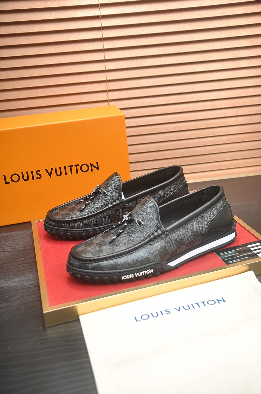 Men's men's shoes💰660💶[LOUIS VUITTON] (original order) new style🍀LV Louis Vuitton* - top version of LV classic beanie shoes! Made of imported original single cowhide, original leather side strips and wear-resistant rubber outsole! High quality products! Code number 39-45 (45 customized)